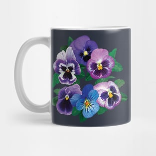 Pansies - Circle of Purple Pansies Mug